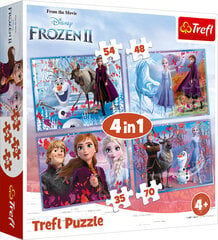 Набор пазлов 4-в-1 Trefl Frozen 2 цена и информация | Пазлы | pigu.lt