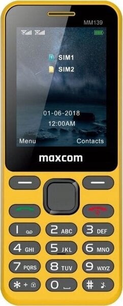 Maxcom MM139, Dual SIM, Yellow kaina ir informacija | Mobilieji telefonai | pigu.lt