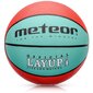 Krepšinio kamuolys METEOR LAYUP, 4 dydis, mėlynas/raudonas kaina ir informacija | Krepšinio kamuoliai | pigu.lt