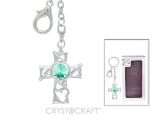 Брелок - крест с кристаллами SWAROVSKI цена и информация | Брелоки | pigu.lt