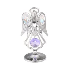 Ангел c сердцем в руках с кристаллами SWAROVSKI и хромовым покрытием цена и информация | Детали интерьера | pigu.lt
