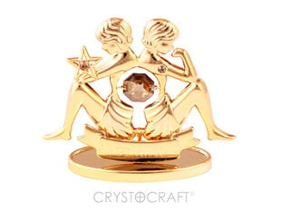 Zodiako ženklas DVINIAI su SWAROVSKI kristalais, padengtas auksu kaina ir informacija | Interjero detalės | pigu.lt