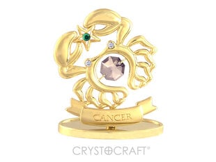 Zodiako ženklas VĖŽIS su SWAROVSKI kristalais, padengtas auksu kaina ir informacija | Interjero detalės | pigu.lt