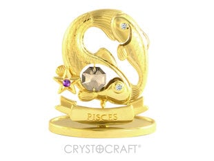 Знак зодиака РЫБЫ с кристаллами SWAROVSKI, золотое покрытие цена и информация | Детали интерьера | pigu.lt