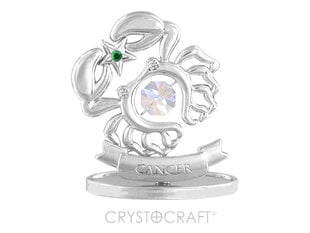 Zodiako ženklas VĖŽIS su SWAROVSKI kristalais, sidabruotas kaina ir informacija | Interjero detalės | pigu.lt