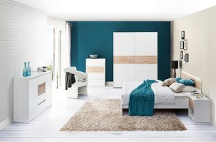 Miegamojo komplektas Wenecja, baltos/ąžuolo spalvos цена и информация | Комплекты мебели для спальной комнаты | pigu.lt