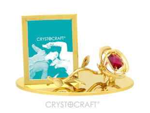 Nuotraukų rėmelis su raudonu Swarovski kristalu, padengtas auksu kaina ir informacija | Rėmeliai, nuotraukų albumai | pigu.lt