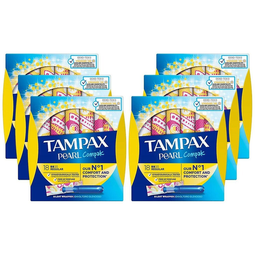 Tamponai Tampax Compak Regular 18 vnt цена и информация | Tamponai, higieniniai paketai, įklotai | pigu.lt