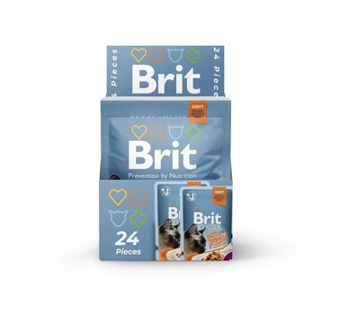 Brit Premium Cat Delicate konservai katėms maišelyje Turkey in Gravy 85g x 24vnt kaina ir informacija | Konservai katėms | pigu.lt