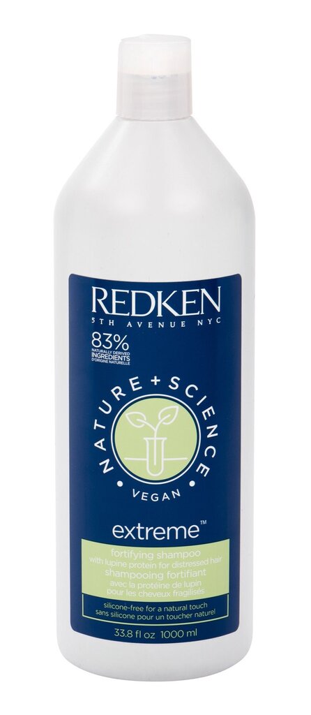 Stiprinamasis šampūnas pažeistiems plaukams Redken Nature & Science Vegan Extreme 1000 ml kaina ir informacija | Šampūnai | pigu.lt