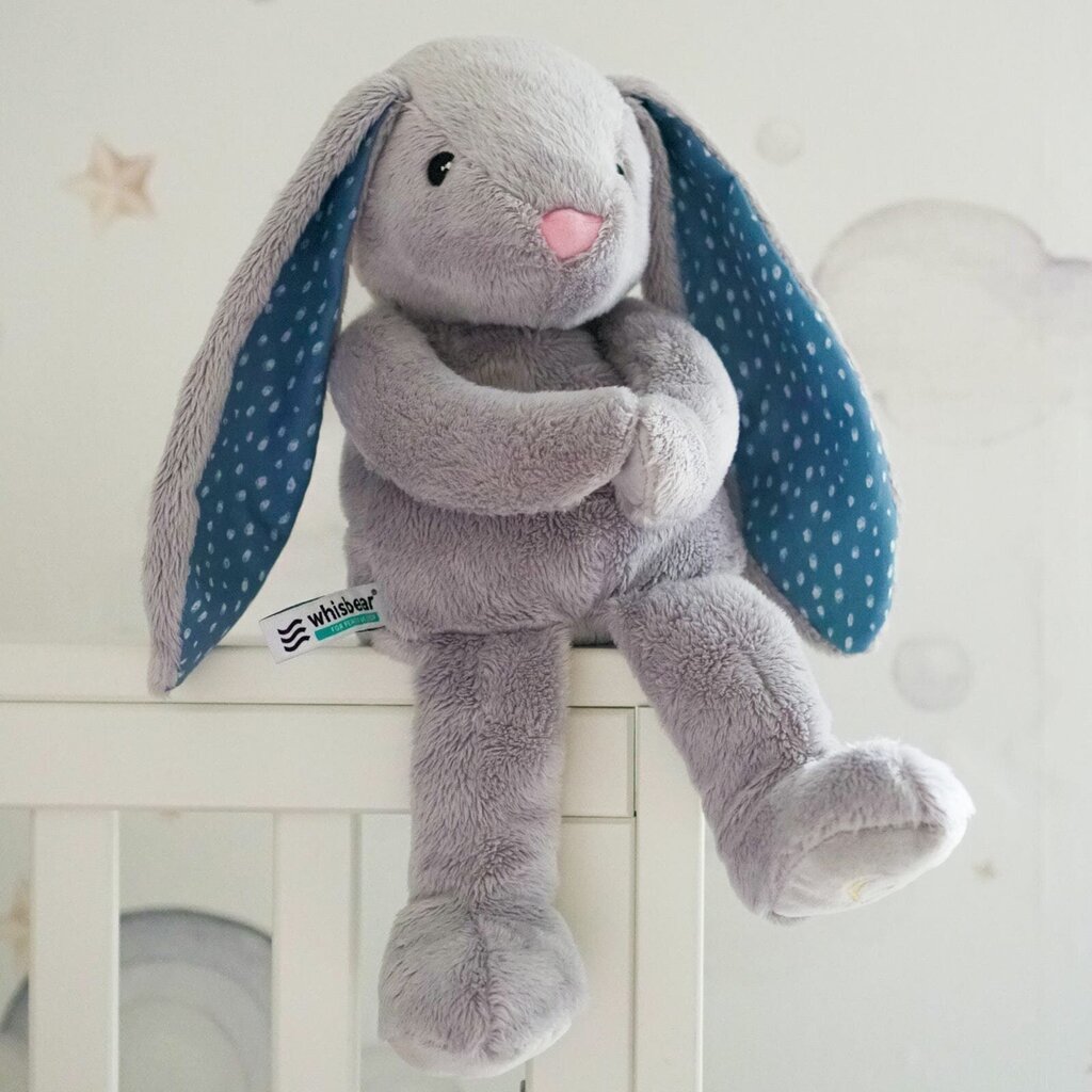 Migdukas Whisbear® Humming Bunny su verksmo jutikliu Grey kaina ir informacija | Žaislai kūdikiams | pigu.lt