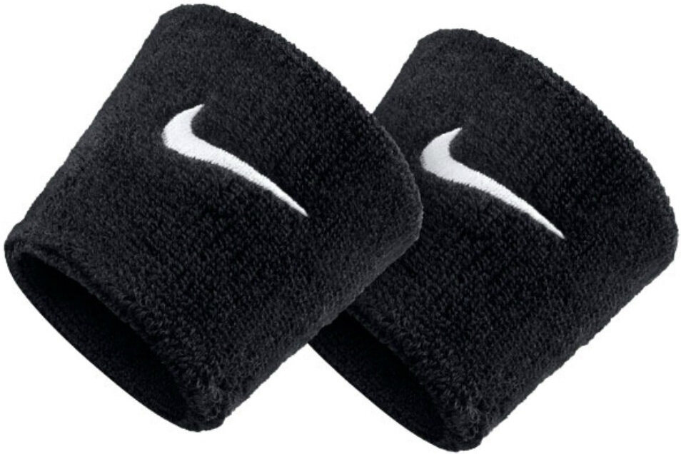 Juosta riešui Nike Swoosh Wristbands Black kaina ir informacija | Įtvarai | pigu.lt
