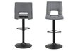 2-jų baro kėdžių komplektas Actona Sylvia, šviesiai pilkas gobelenas kaina ir informacija | Virtuvės ir valgomojo kėdės | pigu.lt
