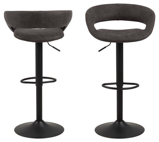 2-jų baro kėdžių komplektas Grace, pilkas gobelenas kaina ir informacija | Virtuvės ir valgomojo kėdės | pigu.lt