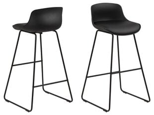 2-jų baro kėdžių komplektas Tina, juodas kaina ir informacija | Virtuvės ir valgomojo kėdės | pigu.lt