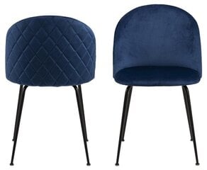2-jų kėdžių komplektas Louise, mėlynas kaina ir informacija | Virtuvės ir valgomojo kėdės | pigu.lt