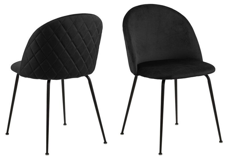 2-jų kėdžių komplektas Louise, juodas kaina ir informacija | Virtuvės ir valgomojo kėdės | pigu.lt