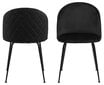 2-jų kėdžių komplektas Louise, juodas kaina ir informacija | Virtuvės ir valgomojo kėdės | pigu.lt