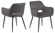 2-jų kėdžių komplektas Danja, tamsiai pilkas kaina ir informacija | Virtuvės ir valgomojo kėdės | pigu.lt