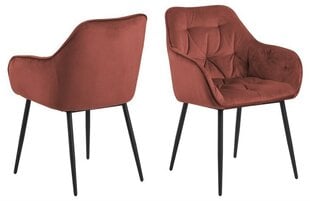 2-jų kėdžių komplektas Brooke, raudonas kaina ir informacija | Virtuvės ir valgomojo kėdės | pigu.lt