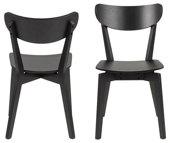 2-jų kėdžių komplektas Roxby, juodas kaina ir informacija | Virtuvės ir valgomojo kėdės | pigu.lt