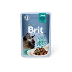 Brit Premium Cat Delicate консервы для кошек в мешке Beef in gravy 85xг 24шт цена и информация | Консервы для кошек | pigu.lt