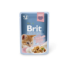Brit Premium Cat Delicate консервы для кошек в мешочке Chicken for Kitten 85г x 24шт цена и информация | Консервы для кошек | pigu.lt