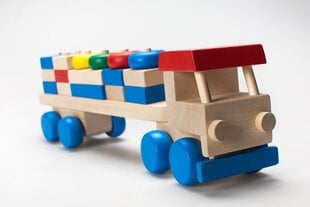 Деревянный грузовик с блоками цена и информация | Развивающие игрушки | pigu.lt