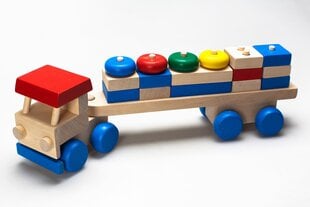 Medinis sunkvežimis su kaladėlėmis kaina ir informacija | Lavinamieji žaislai | pigu.lt