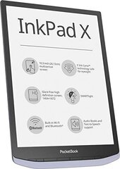 PocketBook InkPad X (PB1040-J-WW), Pilka kaina ir informacija | Elektroninių knygų skaityklės | pigu.lt