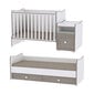 Auganti vaikiška lovytė su komoda Lorelli Trend Plus New, 110x62, baltos/rudos spalvos цена и информация | Kūdikių lovytės | pigu.lt