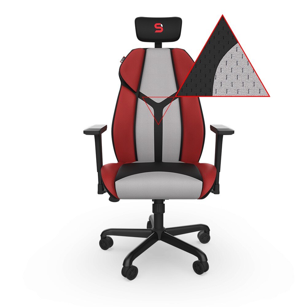 Žaidimų kėdė SPC Gear EG450, raudona/pilka kaina ir informacija | Biuro kėdės | pigu.lt