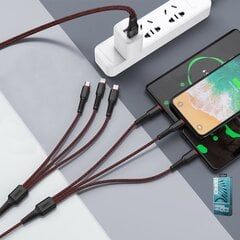 Кабель 6в1 Remax RC-153 тип USB / C + 2 x Lightning, 2 x двойной кабель micro USB для телефона, 1м+2м, 5A, черный цена и информация | Кабели для телефонов | pigu.lt