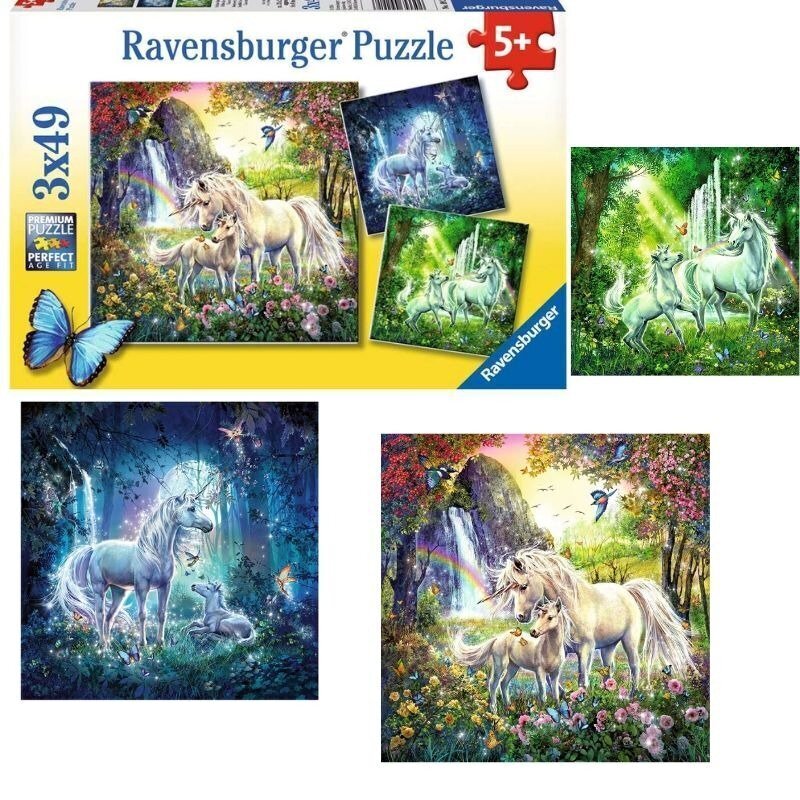 Dėlionė Ravensburger Beautiful Unicorns, 3x49 det. kaina ir informacija | Dėlionės (puzzle) | pigu.lt