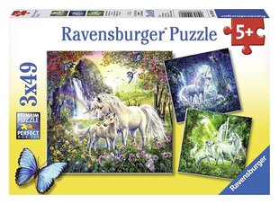 Головоломка Ravensburger Beautiful Unicorns, 3x49 дет. цена и информация | Пазлы | pigu.lt