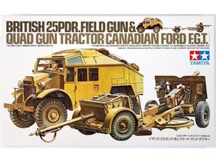 Сборная пластиковая модель Tamiya - British 25pdr.field gun & Quad gun tractor Canadian Ford F.G.T., 1/35, 35044 цена и информация | Конструкторы и кубики | pigu.lt