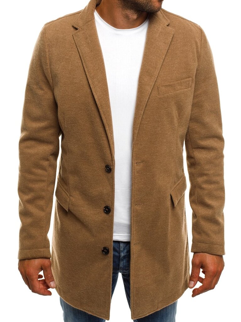 Vyriškas stilingas rudas paltas "Boyz" цена и информация | Vyriški paltai  | pigu.lt