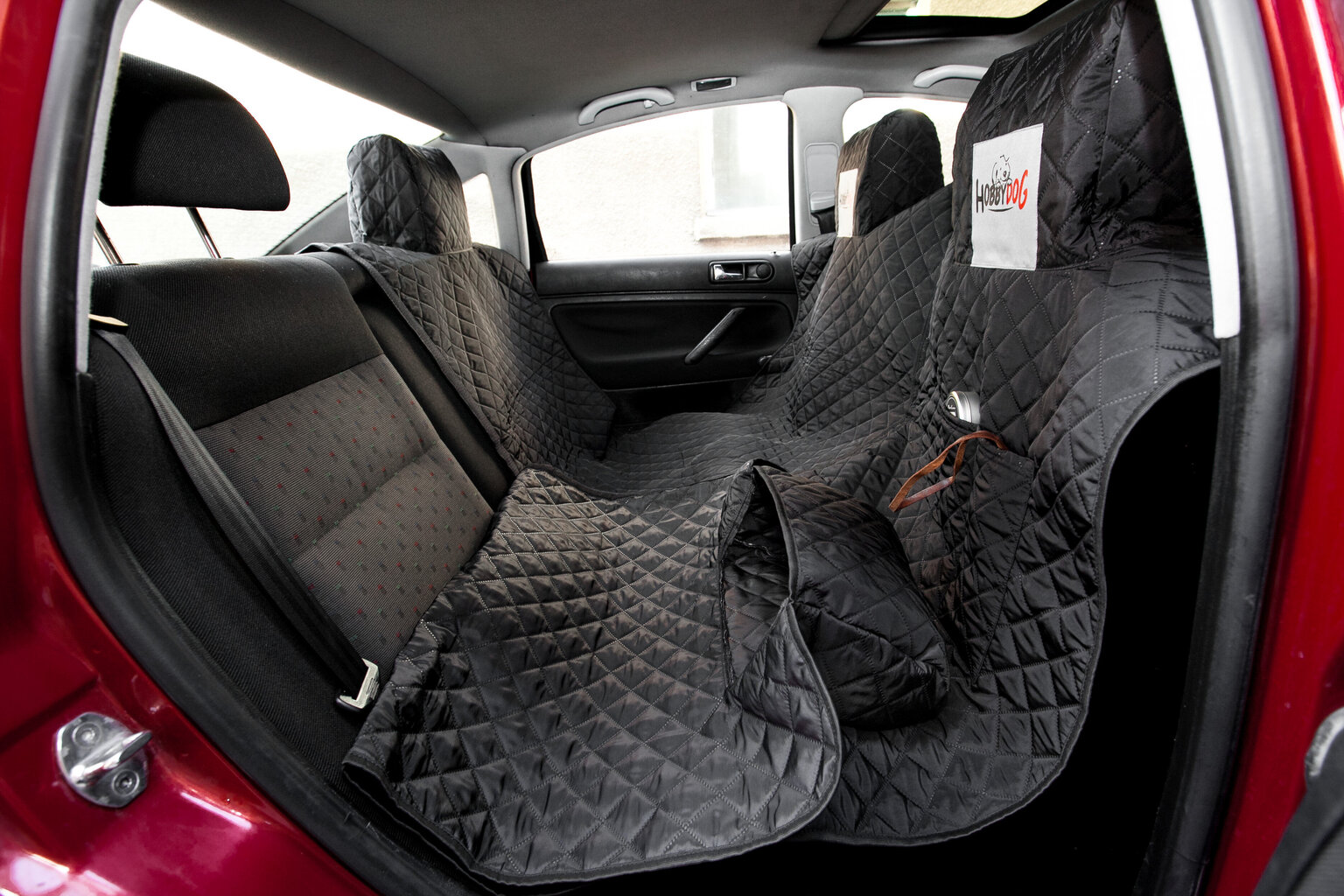 Hobbydog automobilio sėdynių užtiesalas su velcro juosta, juodas, 220x140 cm kaina ir informacija | Kelioniniai reikmenys | pigu.lt