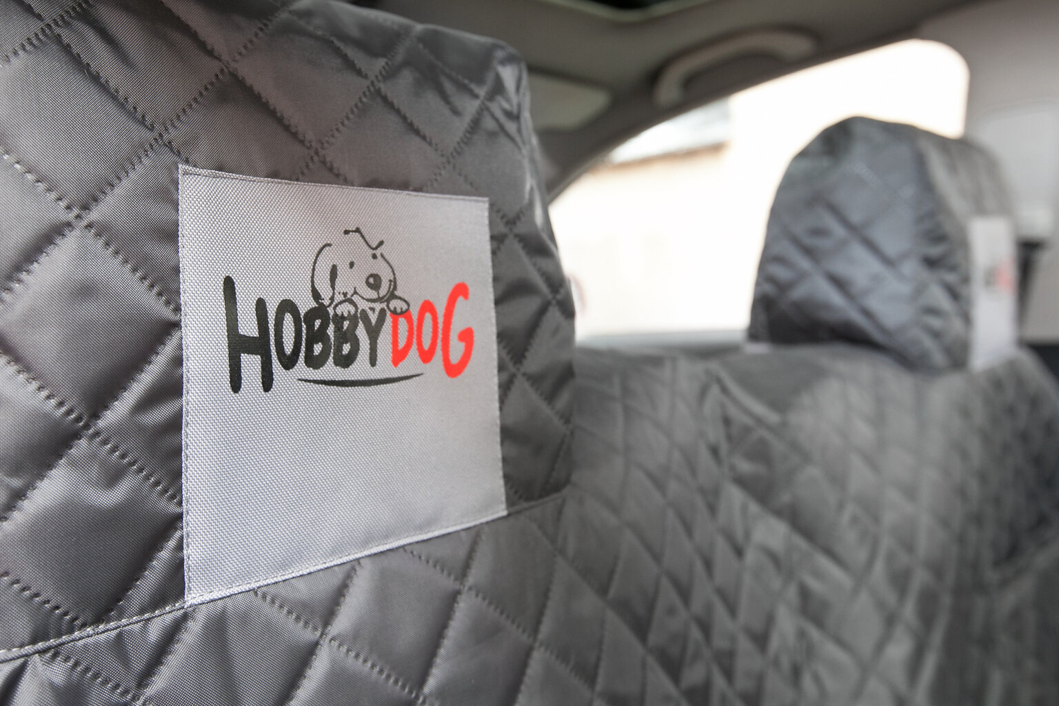 Hobbydog automobilio sėdynių užtiesalas su šonais ir velcro juosta, pilkas, 220x140 cm kaina ir informacija | Kelioniniai reikmenys | pigu.lt