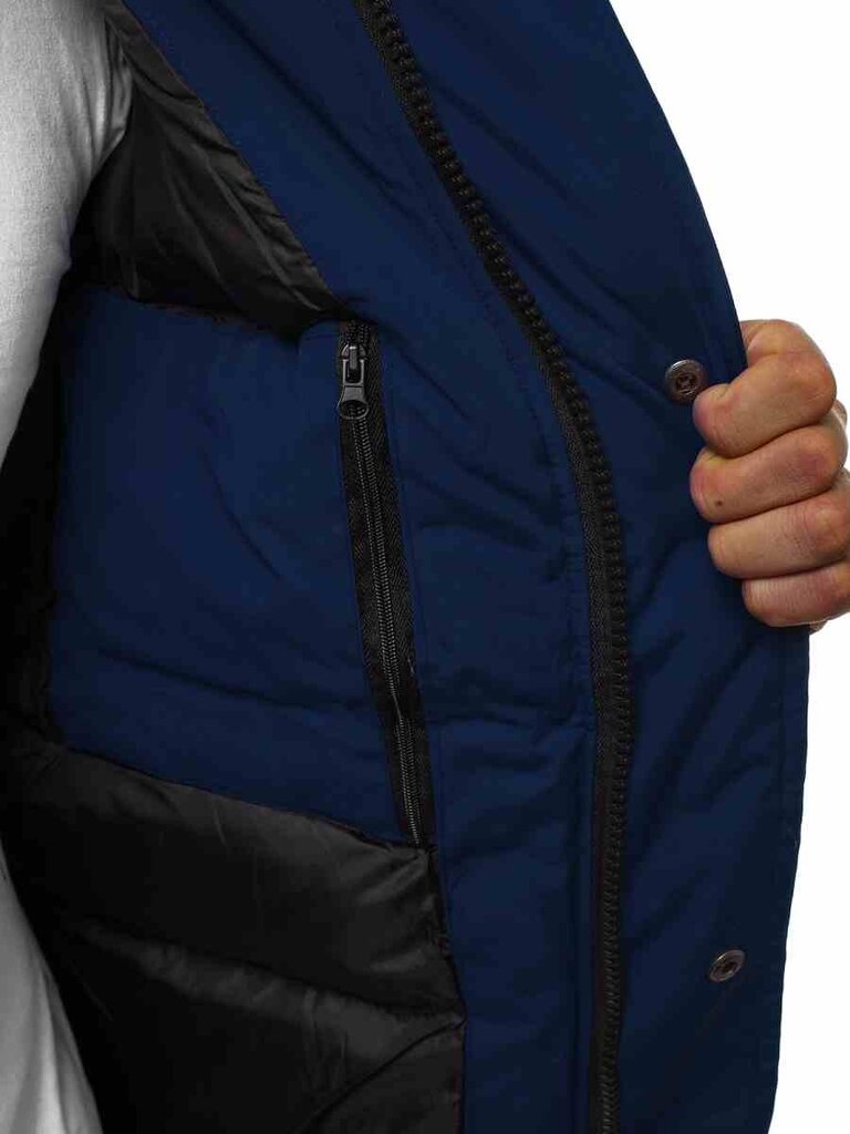 Bomber stiliaus žieminė tamsiai mėlyna vyriška striukė "Lemor" цена и информация | Vyriškos striukės | pigu.lt