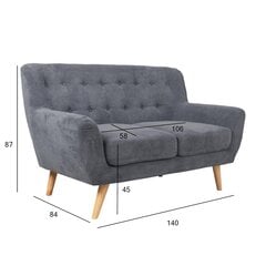 Dvivietė sofa Rihanna, pilka kaina ir informacija | Sofos | pigu.lt