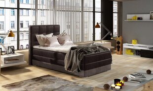 Кровать NORE ASTER, 90x200 см, светло-коричневая/темно-коричневая эко кожа цена и информация | Кровати | pigu.lt
