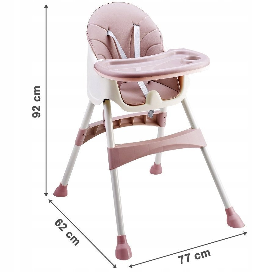 Maitinimo kėdutė Ecotoys 2in1, rožinė kaina ir informacija | Maitinimo kėdutės | pigu.lt