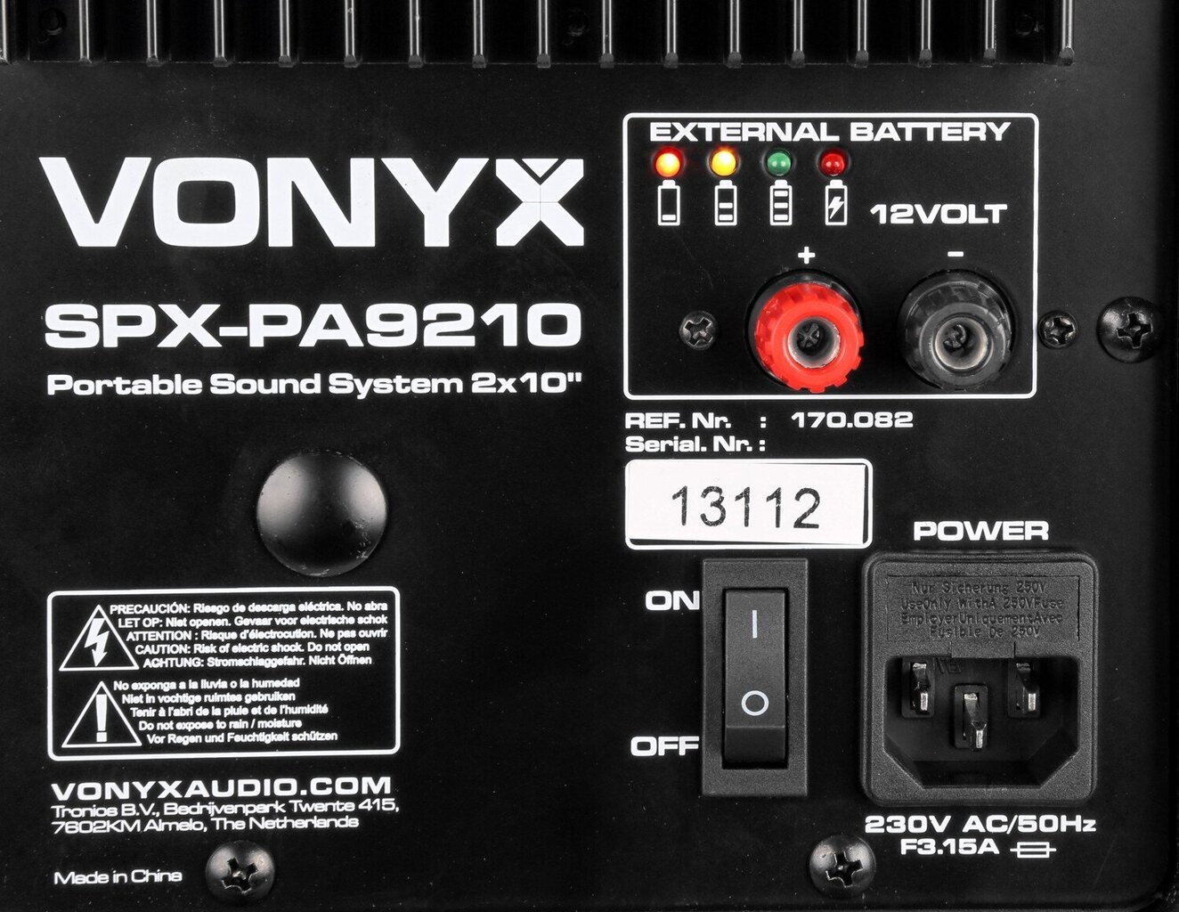 VOnyx SPX-PA9210 2x10 цена и информация | Garso kolonėlės | pigu.lt
