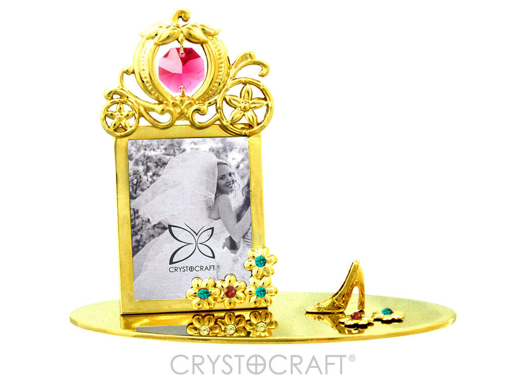 Nuotraukų rėmelis su SWAROVSKI kristalais, padengtas auksu цена и информация | Kitos originalios dovanos | pigu.lt