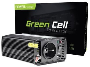 Инвертор мощности Green Cell от 24 В до 230 В от 300 Вт/600 Вт модифицированная синусоидальная волна цена и информация | Преобразователи напряжения | pigu.lt