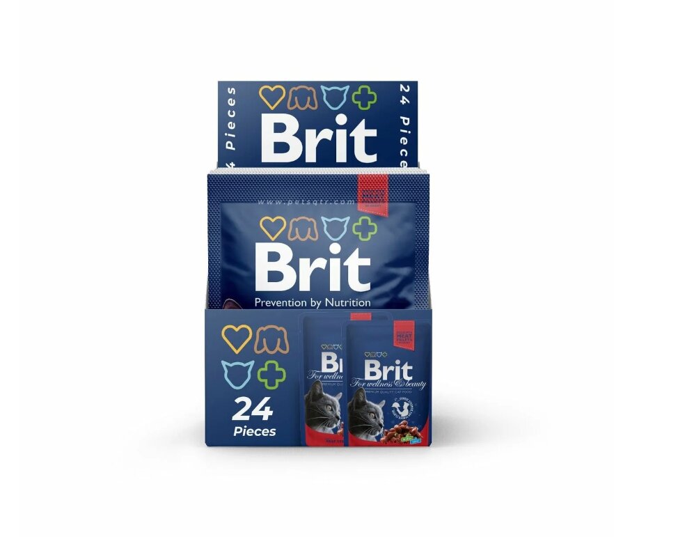 Brit Premium konservai katėms maišelyje Beef Stew&Peas 100g x 24vnt kaina ir informacija | Konservai katėms | pigu.lt