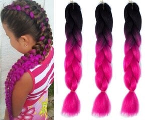 Plaukų pluoštas - kanekalonas ombre juoda/rožinė цена и информация | Аксессуары для волос | pigu.lt