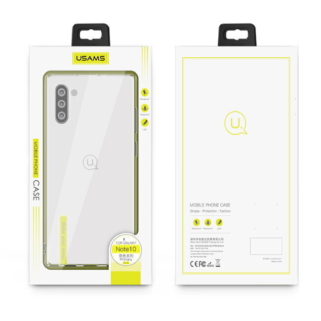 Usams dėklas, skirtas Samsung Galaxy Note 10, skaidrus kaina ir informacija | Telefono dėklai | pigu.lt