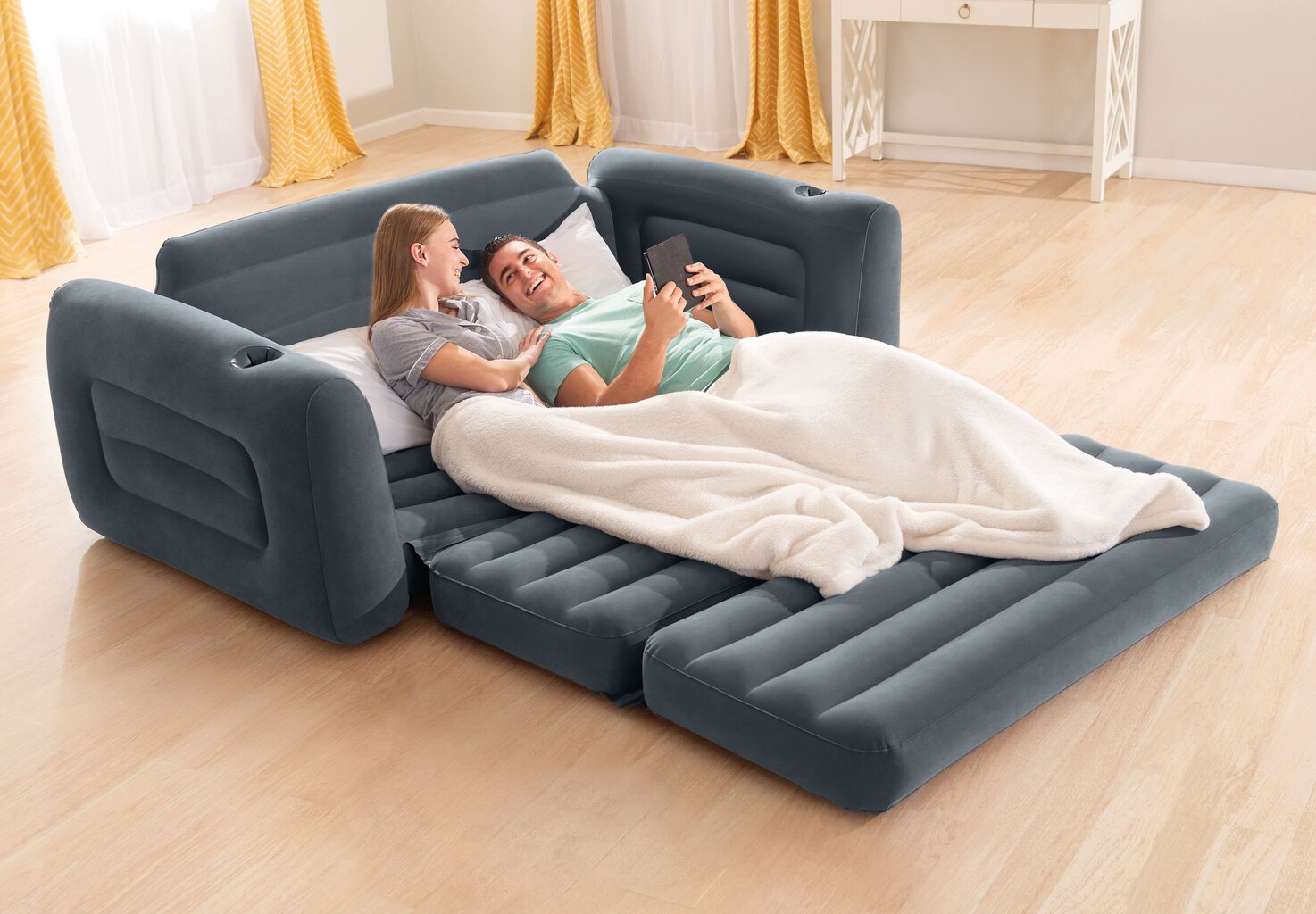 Pripučiama sofa Intex Pull-Out (išsiskleidžianti ), 224x203x66 cm цена и информация | Pripučiami čiužiniai ir baldai | pigu.lt